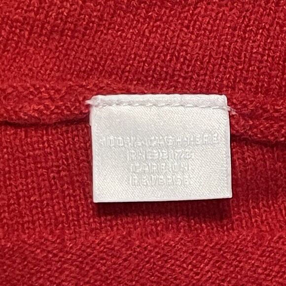 The Cashmere Project Poncho Womens One Size Red Pure Cashmere Pullover Cape $396 - Picture 6 of 6